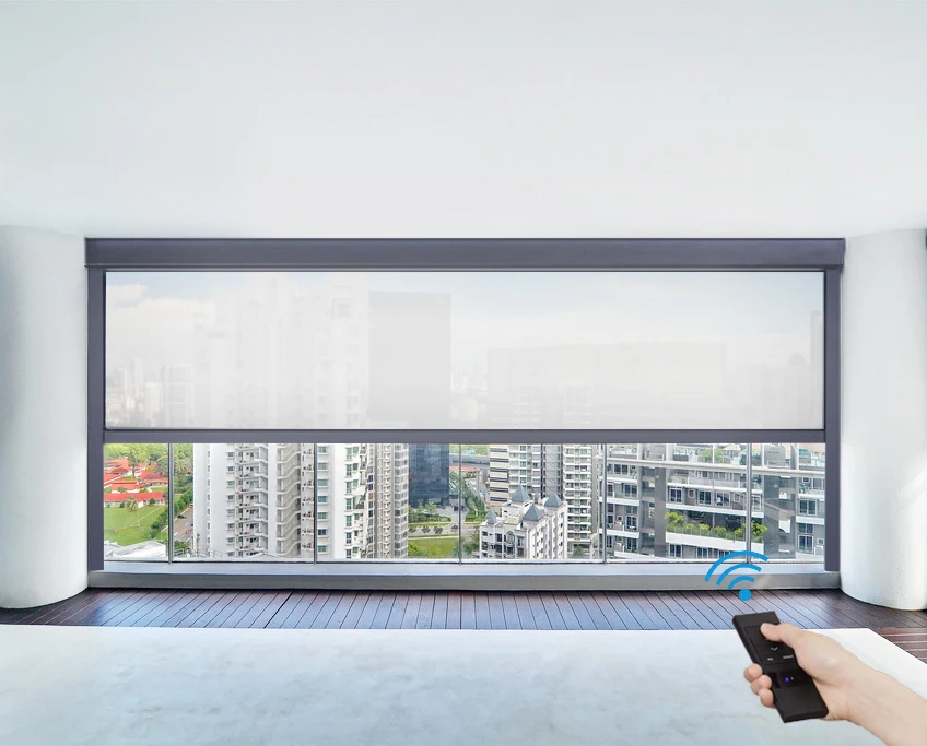 Garden Rainproof Pergola Curtain Adjustable Remote Sunshade Curtains Durable Waterproof Zip Roll Screen Blinds · image 10