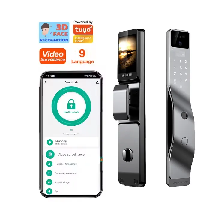 EBKN AF8831 Smart Door Lock Tuya Wifi Smart Fingerprint Cerradura Inteligente Digital Safe Door With Camera Lock for Home · image 1