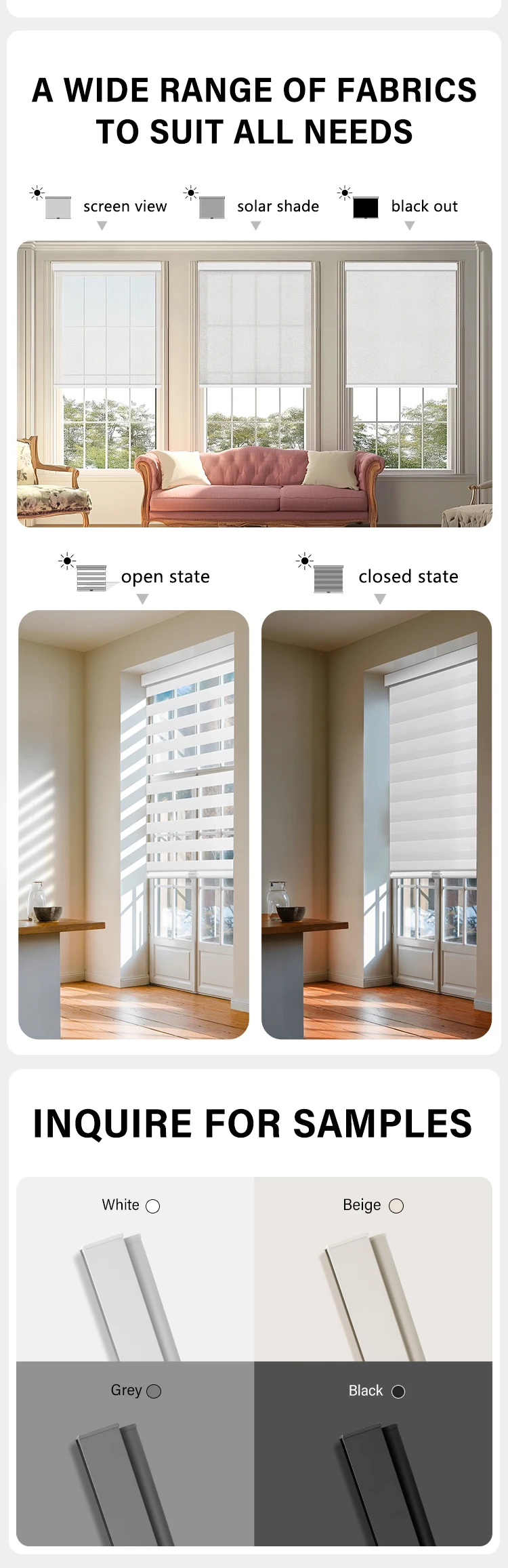 Smart Blinds Shades Blackout Fabric Screen Smart Automatic Electric Motorized Remote Control Indoor Window Blinds · image 12