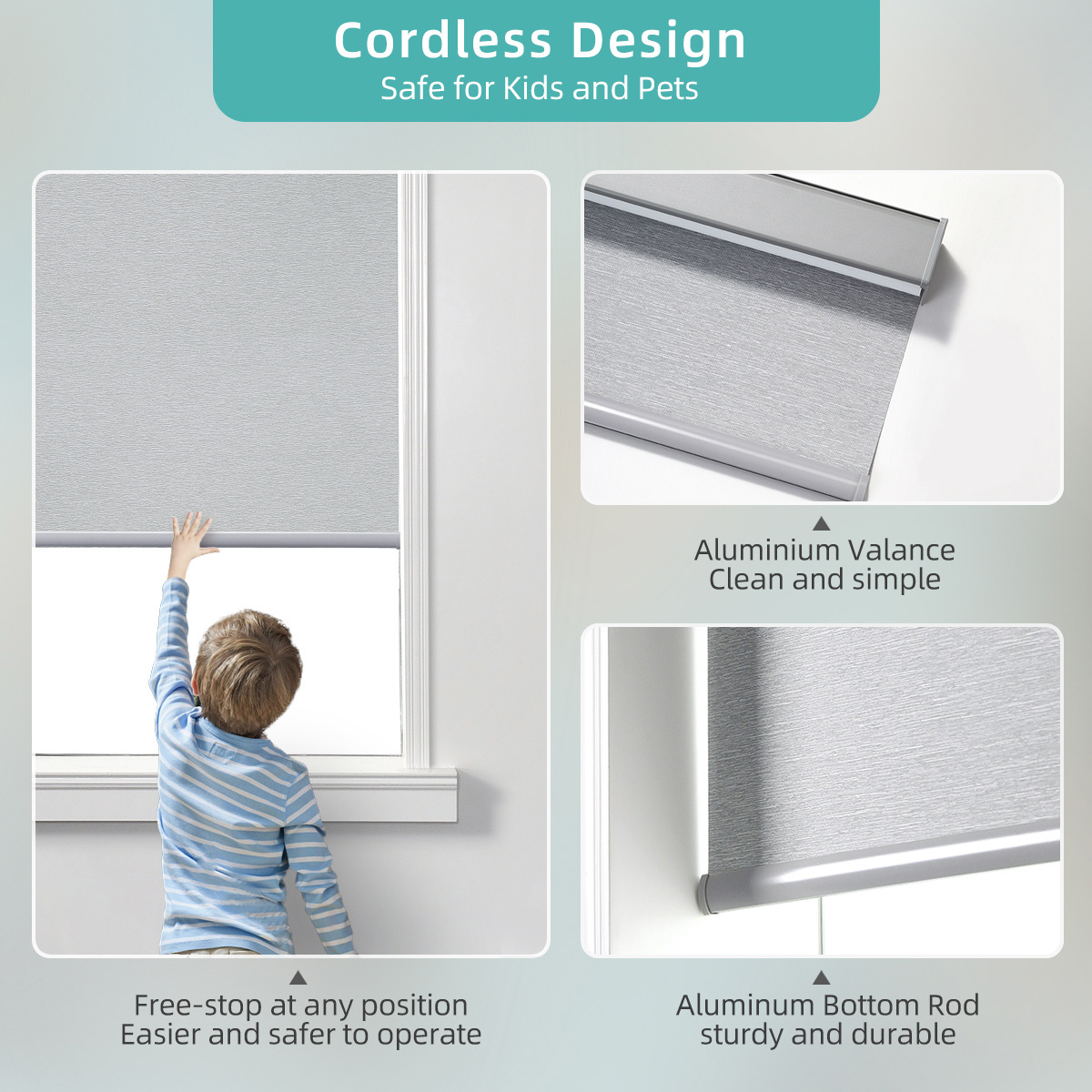 Child-Safe Design Smart Blackout Roller Blinds Cordless Automatic Window Blinds Double Motorized Roller Shades · image 3