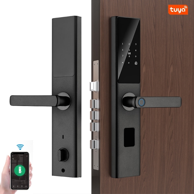 Enrique Tuya Smart Lock with Memory Card for Wood Door-Wi-Fi APP Fingerprint Unlock Digital Keyless Door Lock · image 1