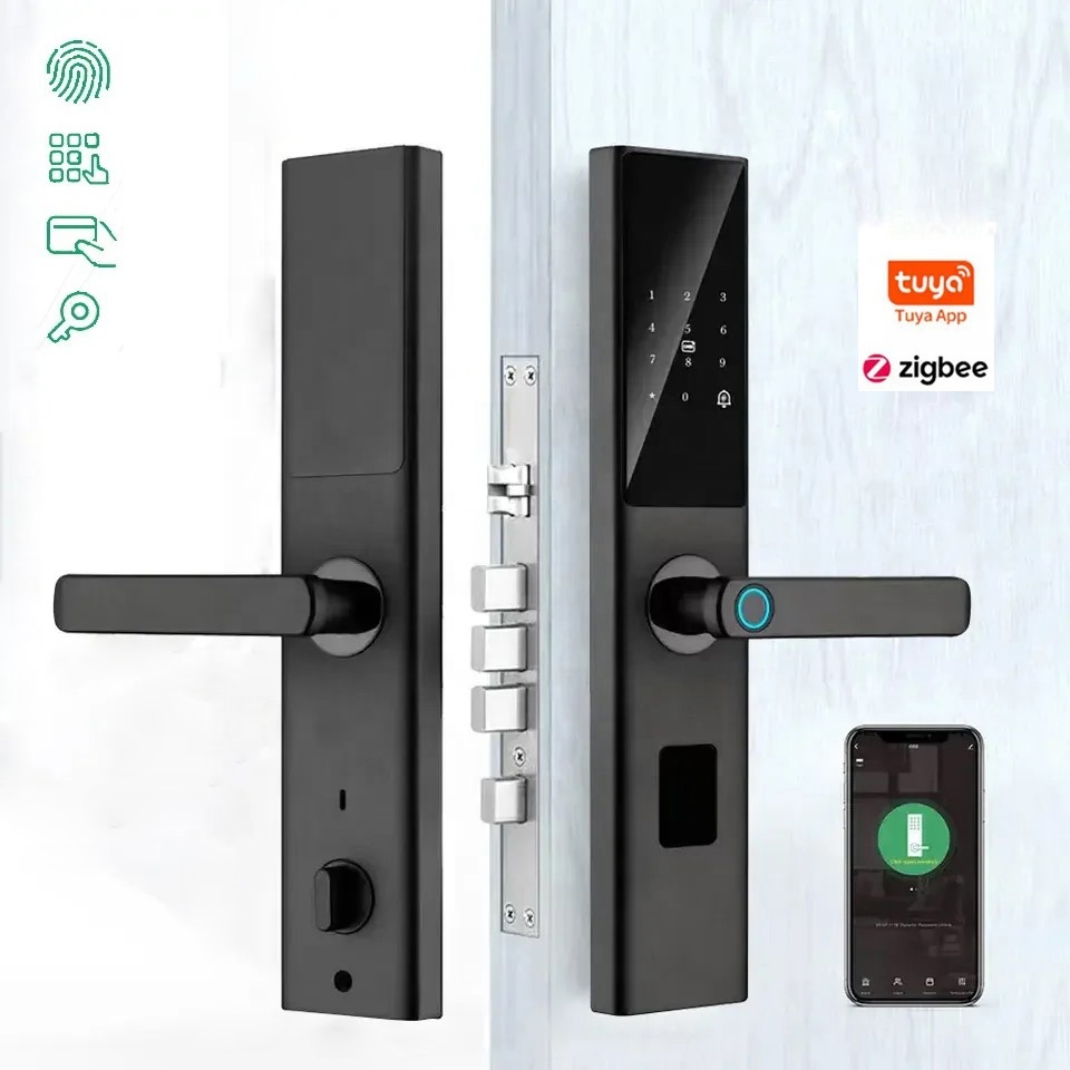 Wholesale Price M1 Safety Tuya WiFi Fingerprint Digital Door Lock Keyless for Front Door Zigbee Smart Lock