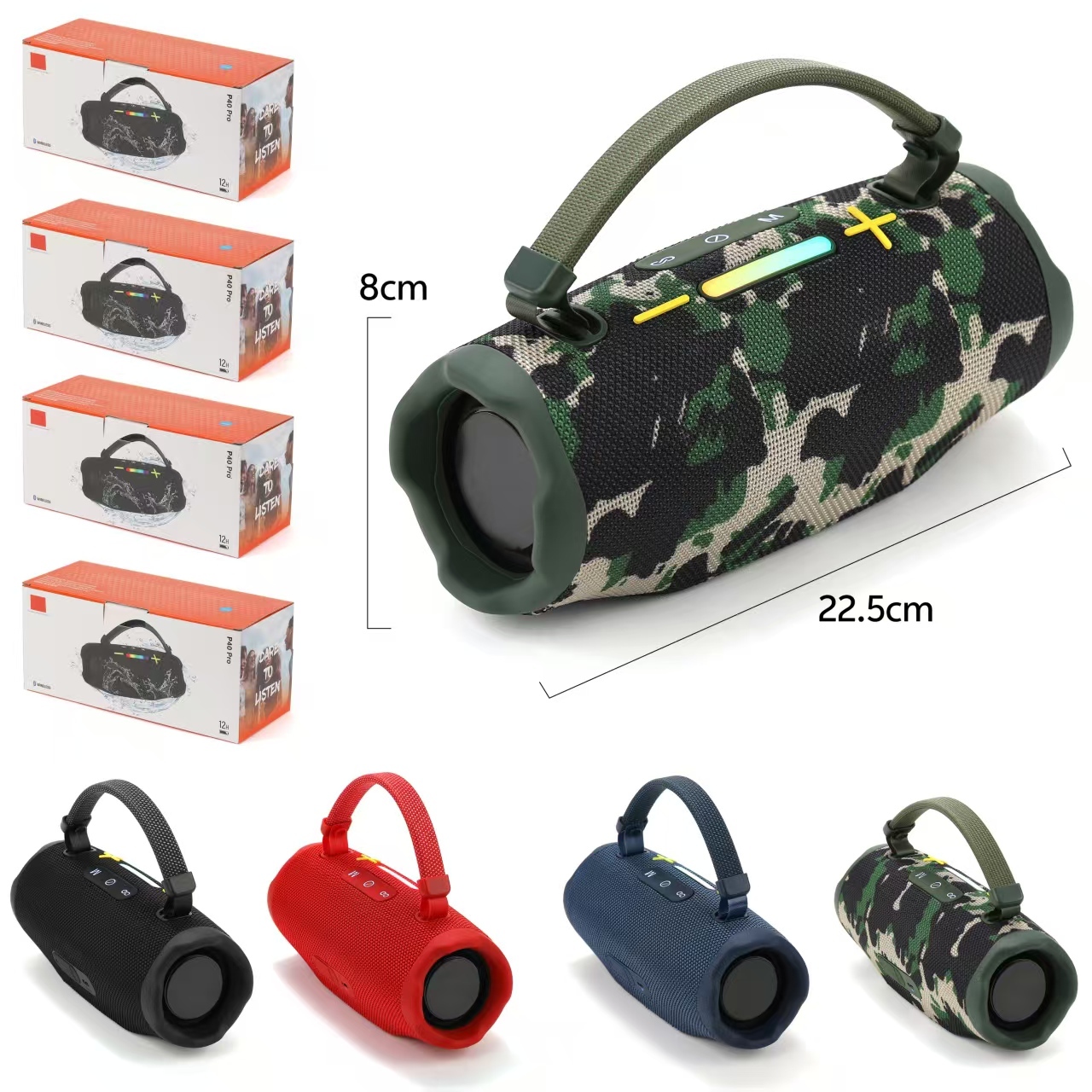 New High-power Heavy Bass  Speaker, Multifunctional, Waterproof Stereo FM  Speaker with RGB P40PRO · image 2