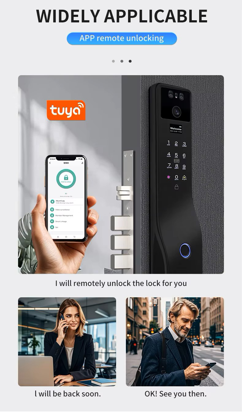 TYSH Ai Tuya Automatic Biometric Lock Rfid Ic Cardf Wifi App Combination 3d Face Palm Fingerprint Camera Smart Door Locks · image 1