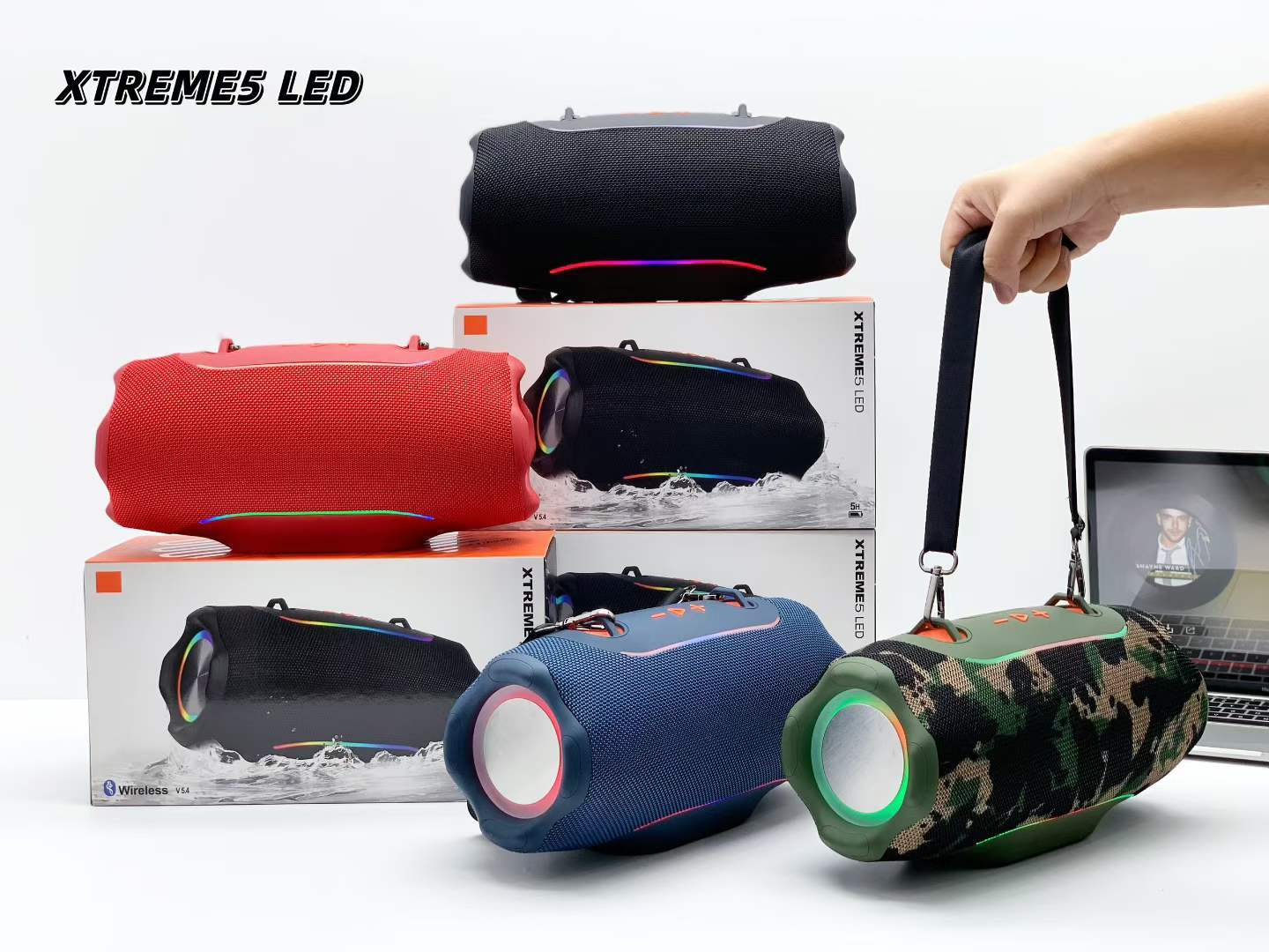 Xtreme5 LED Portable Outdoor Wireless Speaker with RGB Ambient Lighting IPX5 Waterproof & up to 20W Output · image 1