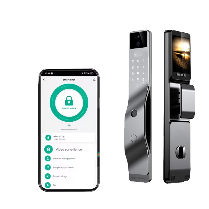 Tuya WiFi Smart Security Camera Lock 3D Face & Fingerprint Recognition Video Surveillance for Wood Doors Made of Aluminum · image 2