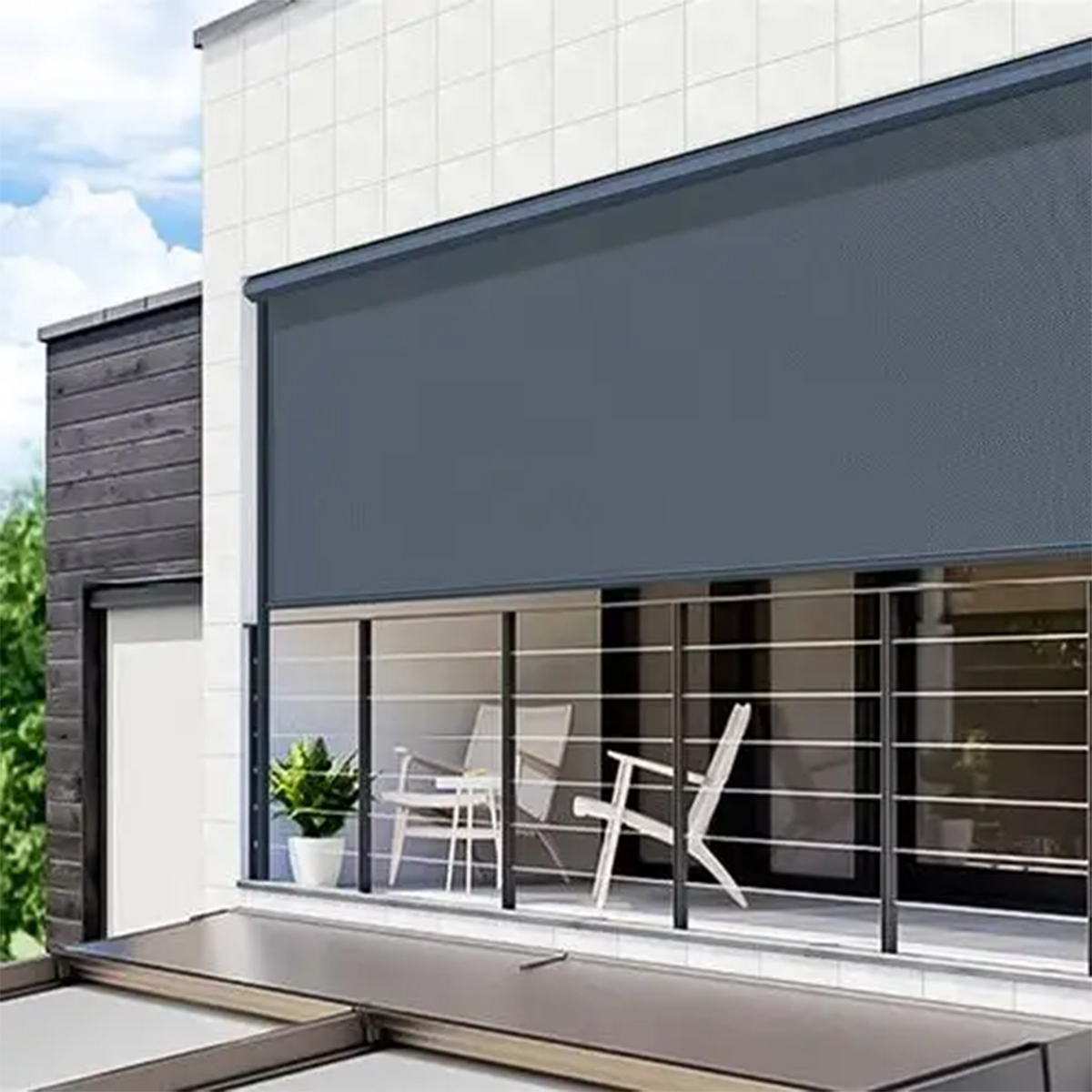 Outdoor Electric Motorized Vertical Pattern Blind Shade Shutter Clear Plastic Waterproof Custom Curtains for Home · image 5
