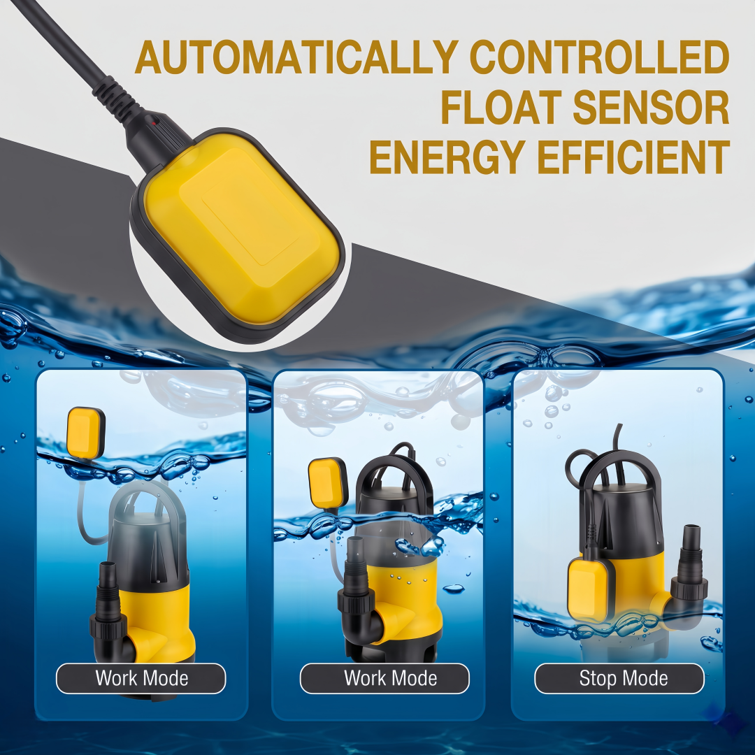 400w 7500L/h Plastic Shell Drainage Electric Garden Submersible Sump Pump for Dirty Water With Automatic Float Switch · image 3