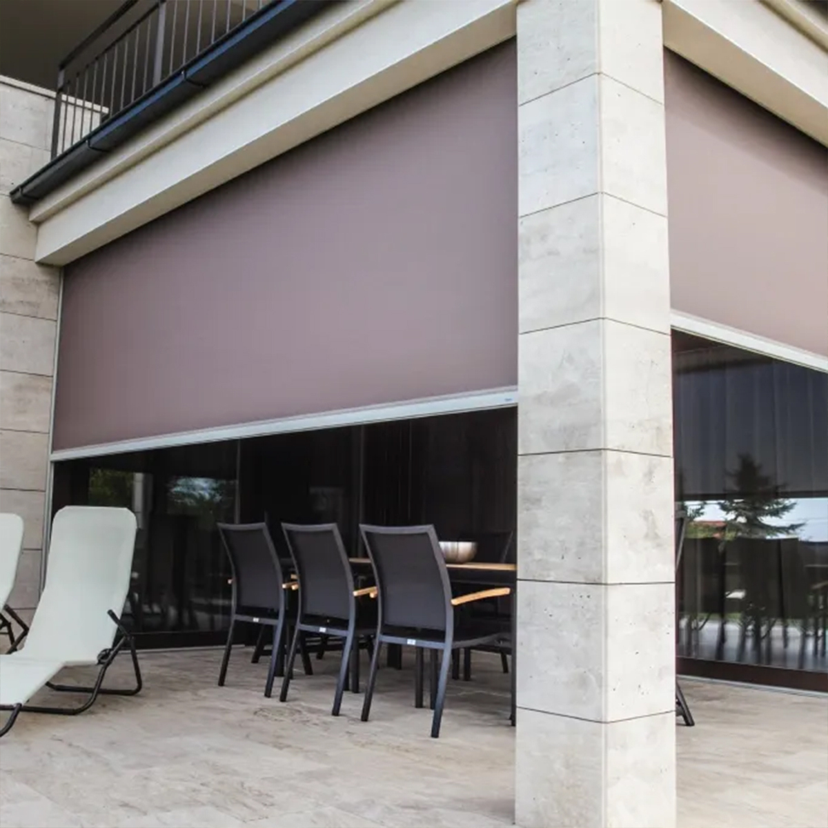 Outdoor Electric Motorized Vertical Pattern Blind Shade Shutter Clear Plastic Waterproof Custom Curtains for Home · image 3
