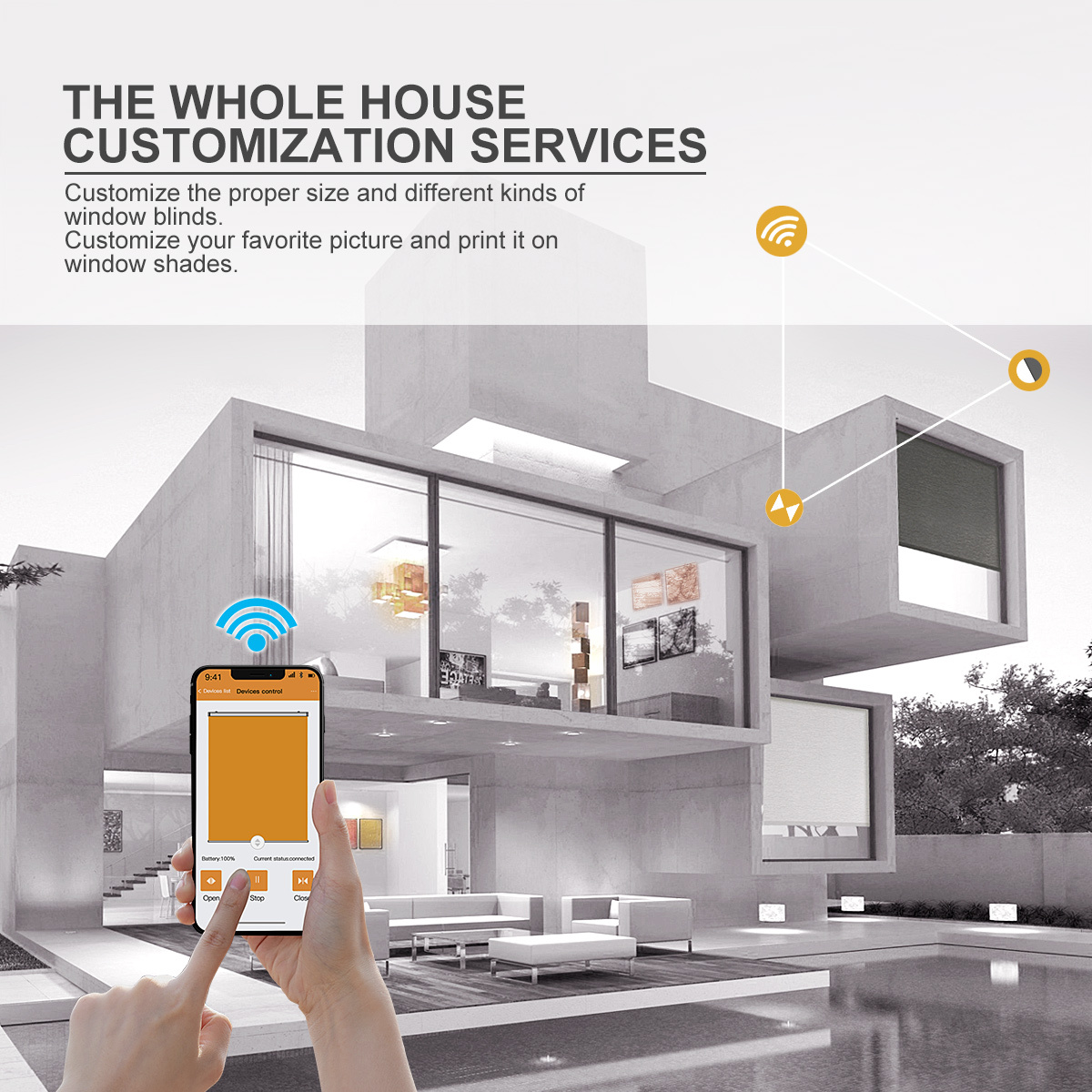 Smart Home Window Blinds Blackout Roller Shades Electric Remote Control Motorized Automated Indoor Curtain · image 4