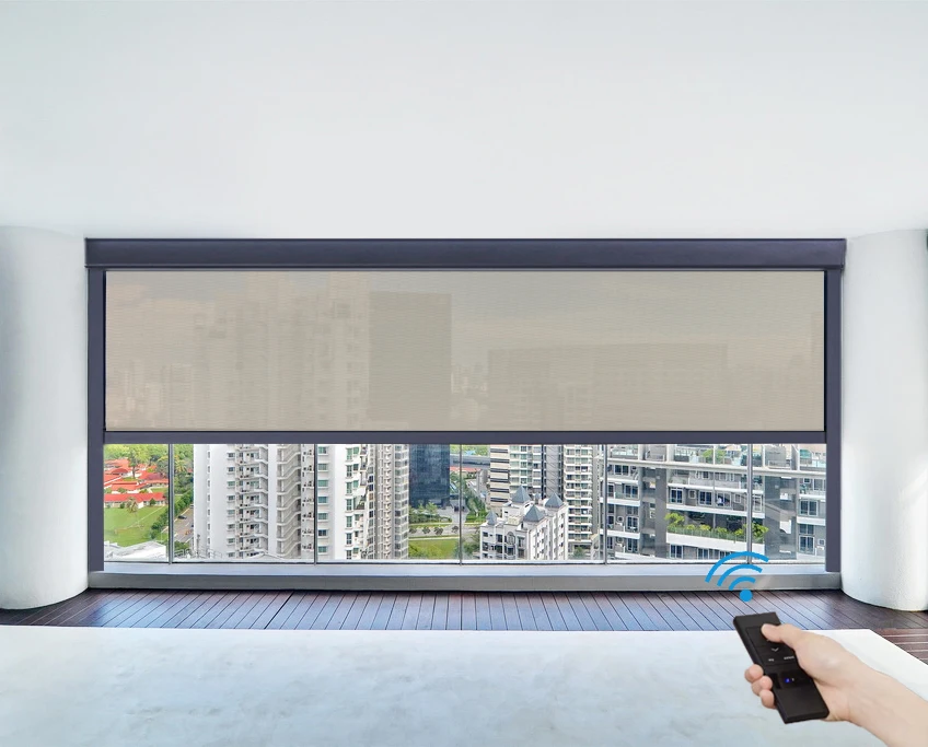 Garden Rainproof Pergola Curtain Adjustable Remote Sunshade Curtains Durable Waterproof Zip Roll Screen Blinds · image 9
