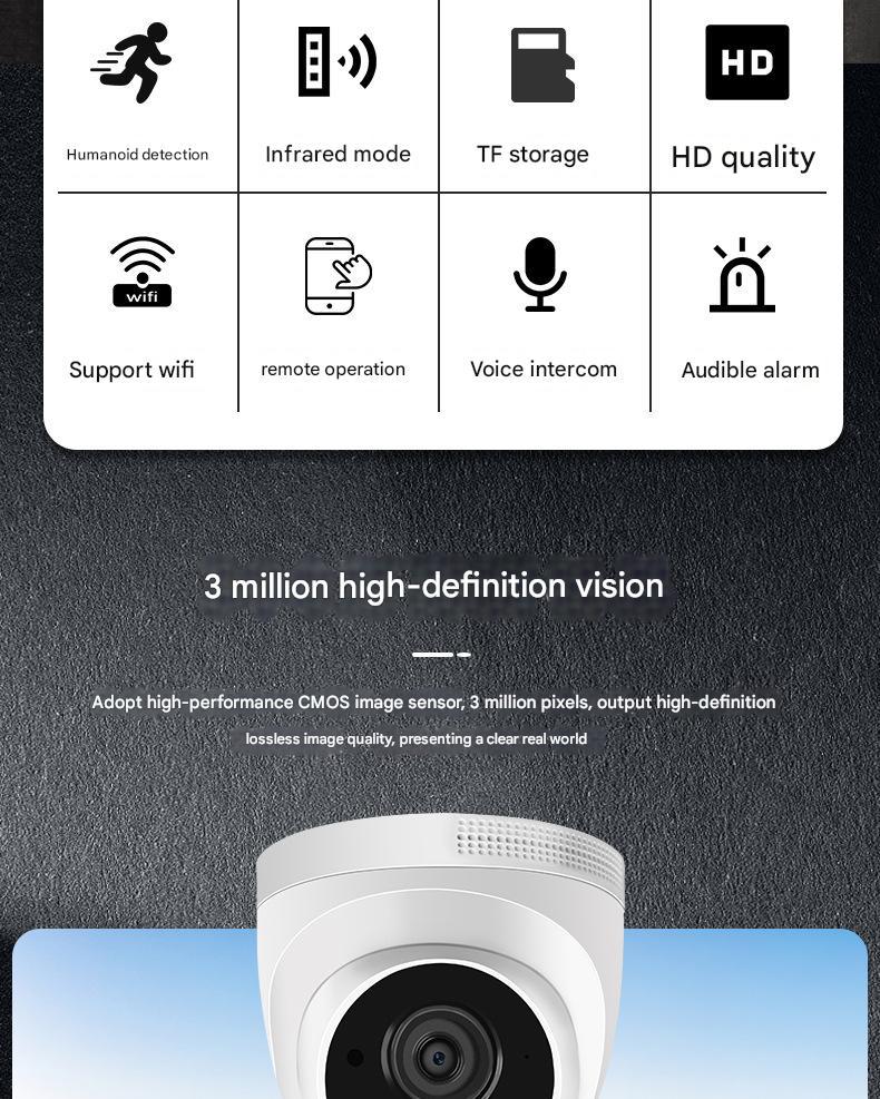Night Vision Full HD 1080P 2MP Indoor Carecam Camera Security Wireless WiFi Dome Camera · image 2