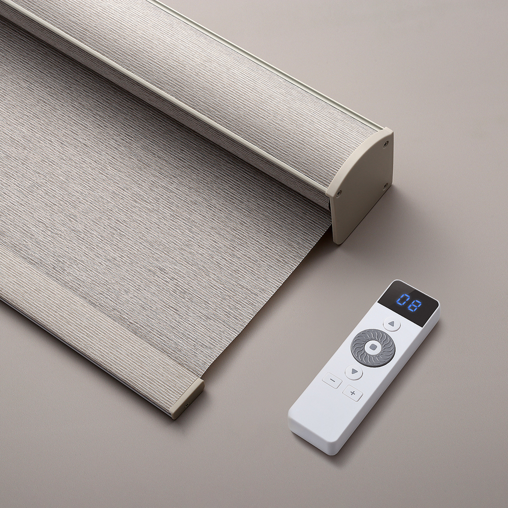Smart Home Window Blinds Blackout Roller Shades Electric Remote Control Motorized Automated Indoor Curtain