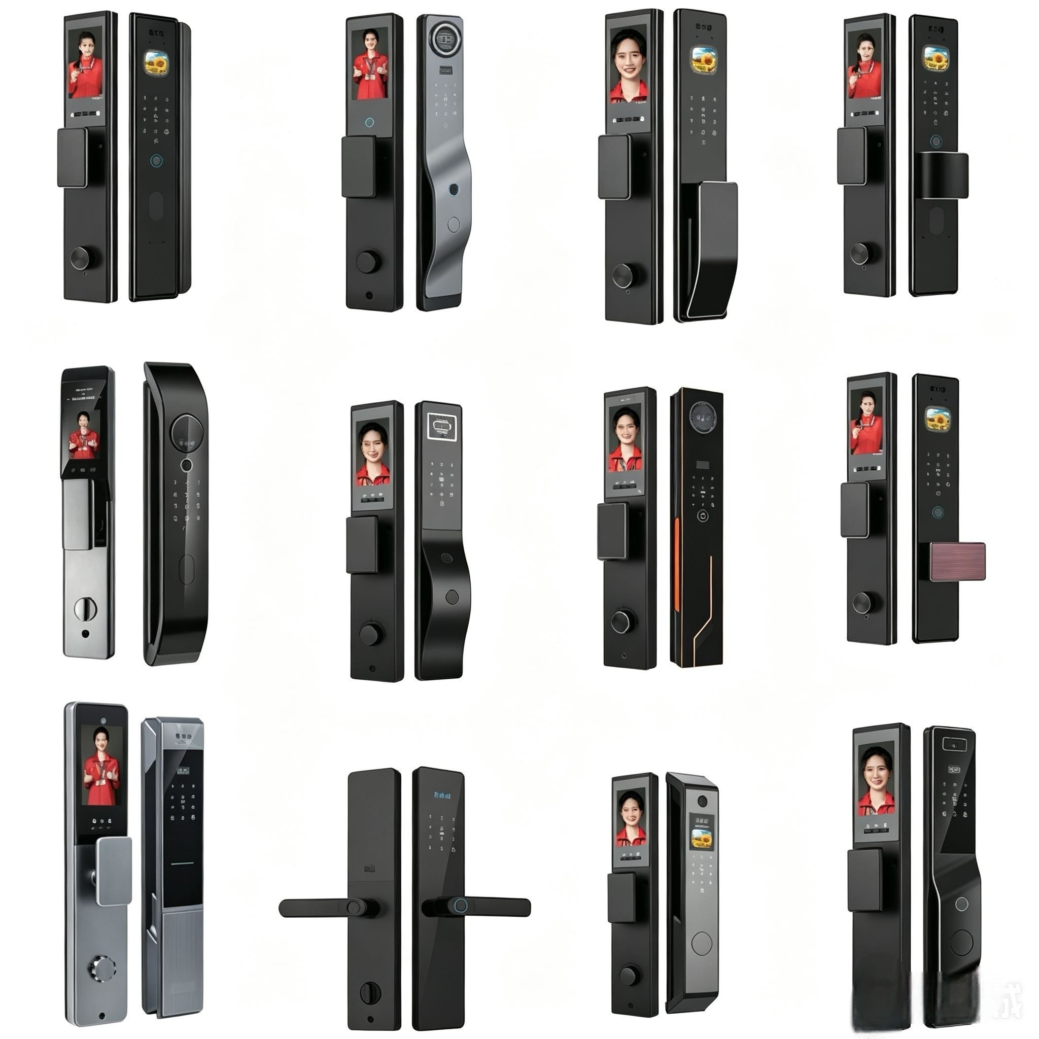 3D Face Recognition Fingerprint Password TUYA APP Remote Electronic Door Lock Visual Cat's Eye Cloud Wood Compatible T50F Model · image 1