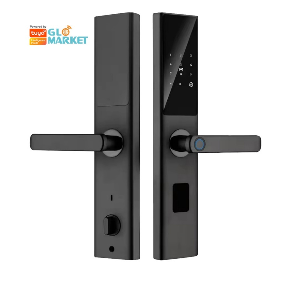 Glomarket Tuya Smart WiFi Digital Door Lock for Wood Biometric Fingerprint RFID IC Card Smartphone App Unlock Low Power Alarm · image 1