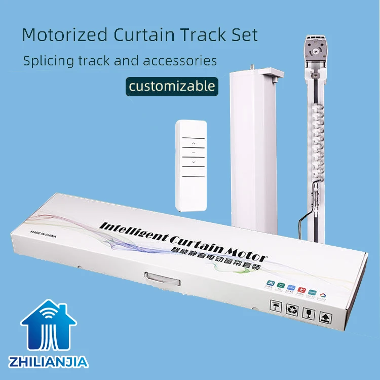 Tuya Zigbee Home Electric Motorized Curtain Motor Splicing Track DIY Sliding Rails Set Living Room Aluminum Plug Powered Curtain · image 7