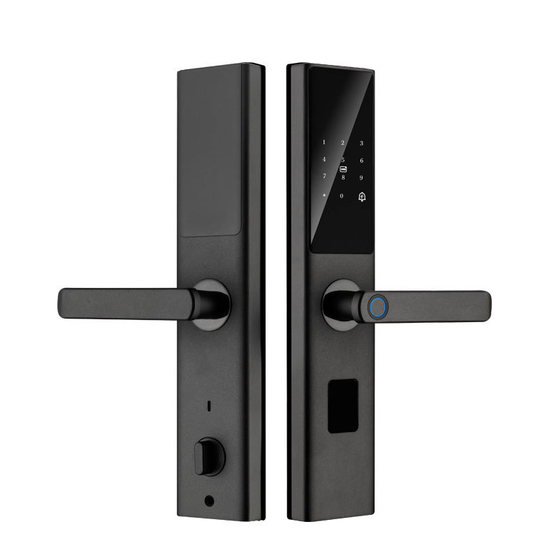 Multilingual Configuration Smart Front Door Lock WiFi APP Control Semi Automatic Fingerprint Electronic Password Key Card Lock · image 1