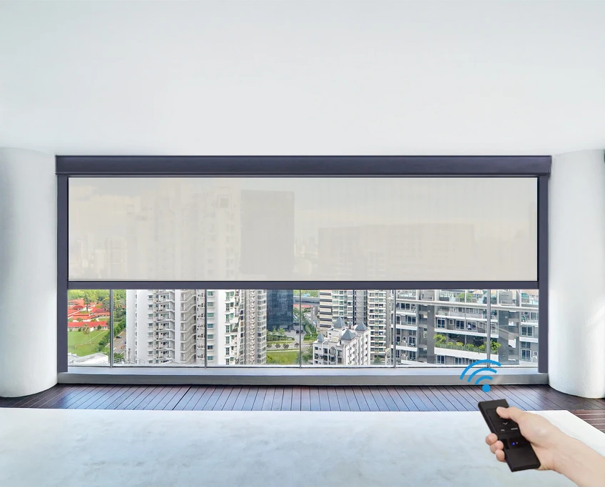 Garden Rainproof Pergola Curtain Adjustable Remote Sunshade Curtains Durable Waterproof Zip Roll Screen Blinds · image 8