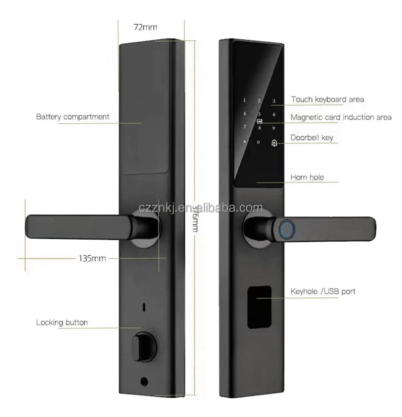 Luxury Aluminum Alloy Remote Control  App Intelligent Digital Keypad Code Smart Fingerprint Lock · image 1