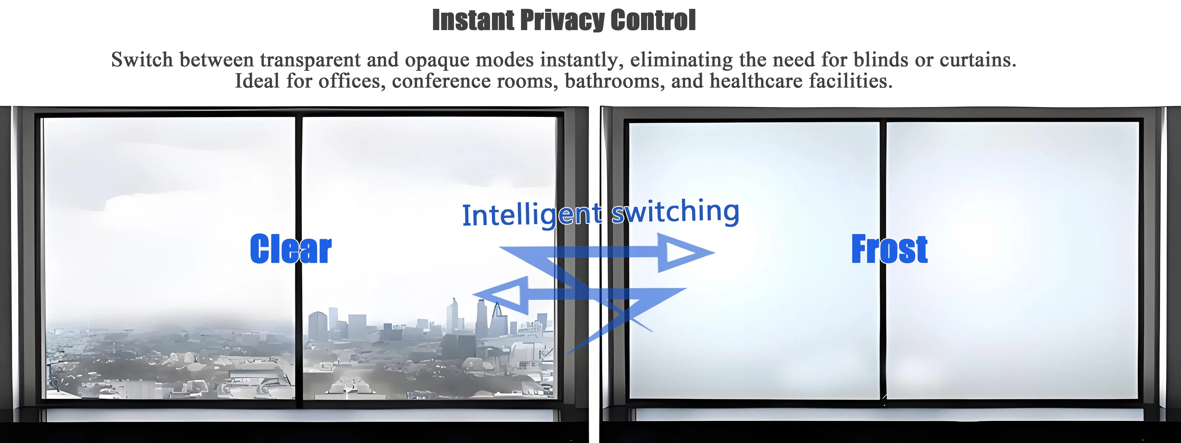 Modern Smart Glass Partition Electric Control PDLC Switchable Film Instant Privacy Office Wall High Transparency Durable · image 8
