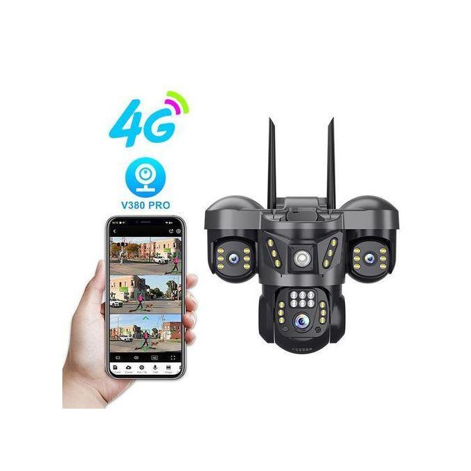 Triple Lens 4G Solar PTZ CCTV Camera | V380 Pro | Outdoor HD